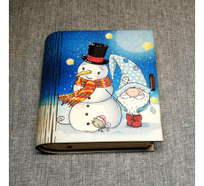 Шкатулка-книжка малая "Снеговик" 10*10*4,5 (см)